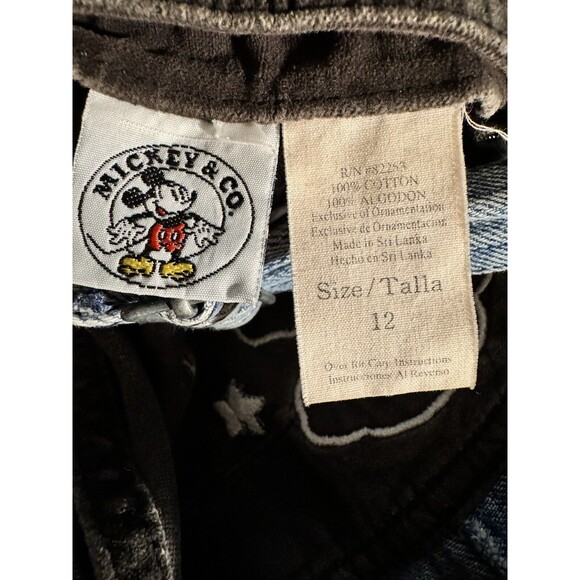 Vintage 90s Disney Mickey Mouse Girls Denim Overalls Size 12 Jumpsuit - Picture 2 of 13